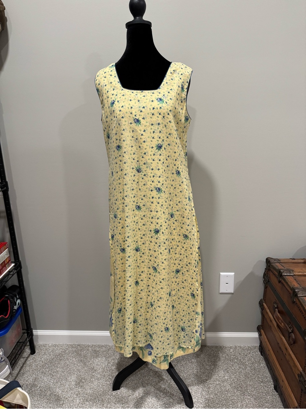 April Cornell Yellow Floral Sleeveless Maxi Dress